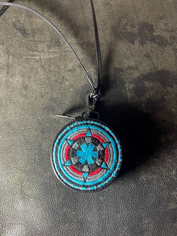 HHAZE別注 サークルポーチ ミニ  (BLACK×ターコイズ)