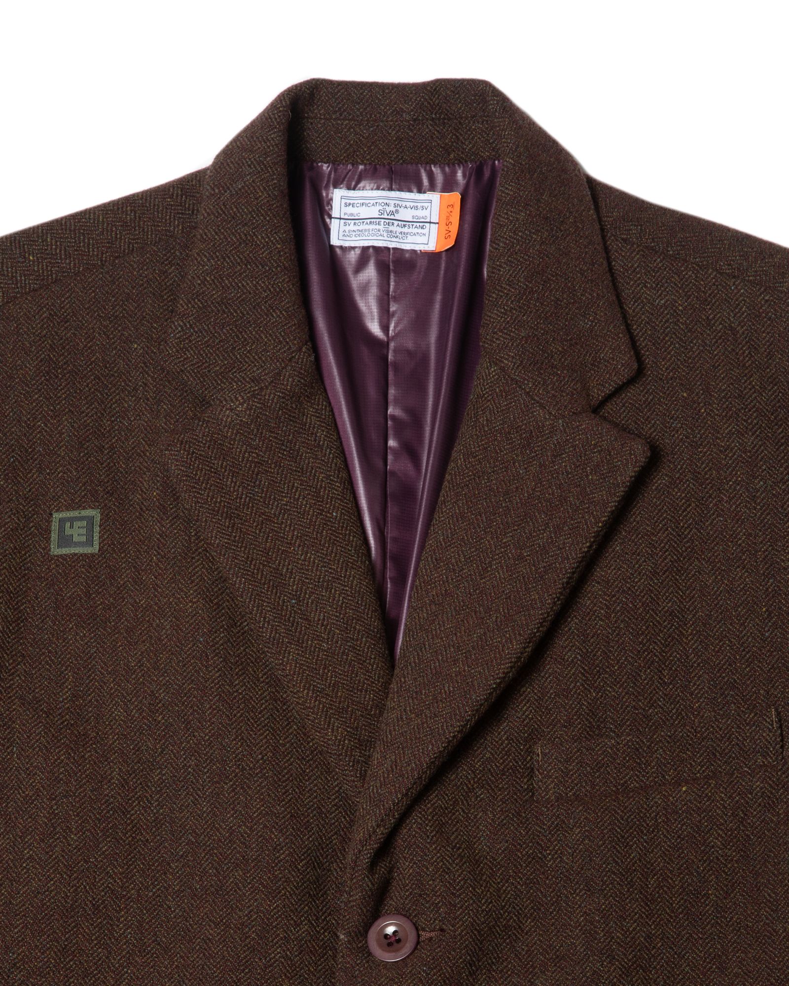 「予約商品」PASTED TWEED DOWN WIDE BLAZER / col: BURGUNDY
