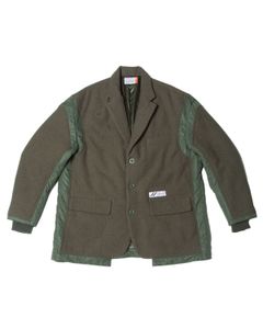 「予約商品」PASTED TWEED DOWN WIDE BLAZER / col: KHAKI