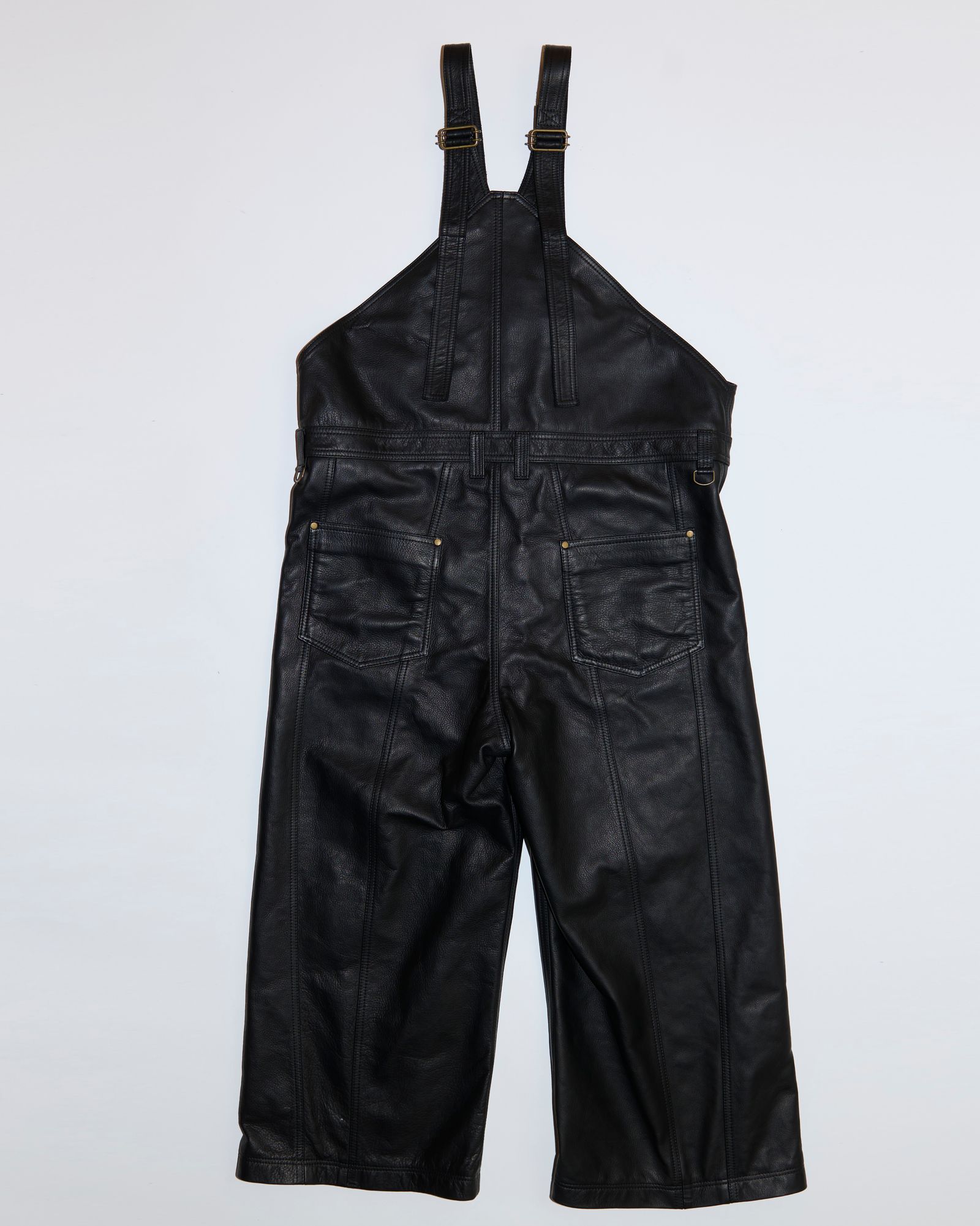 945-81TP221-5/ レザーオーバーオール (BLACK, WHITE)