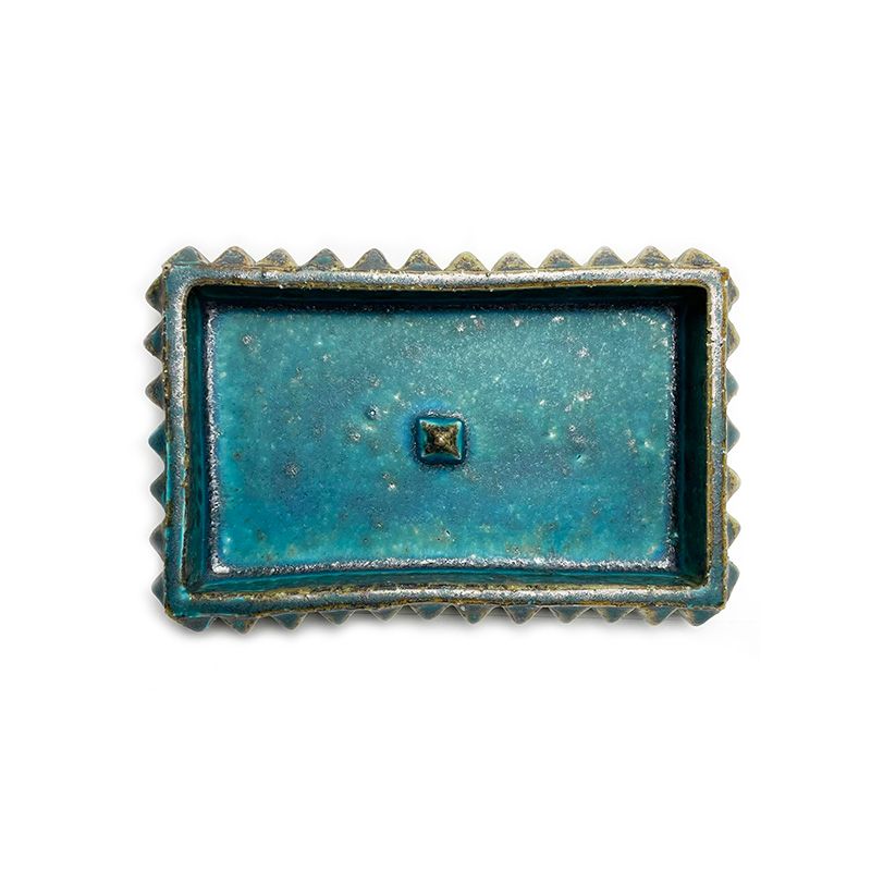 SQUARE STUDS TRAY "TURQUOISE" -陶器皿-