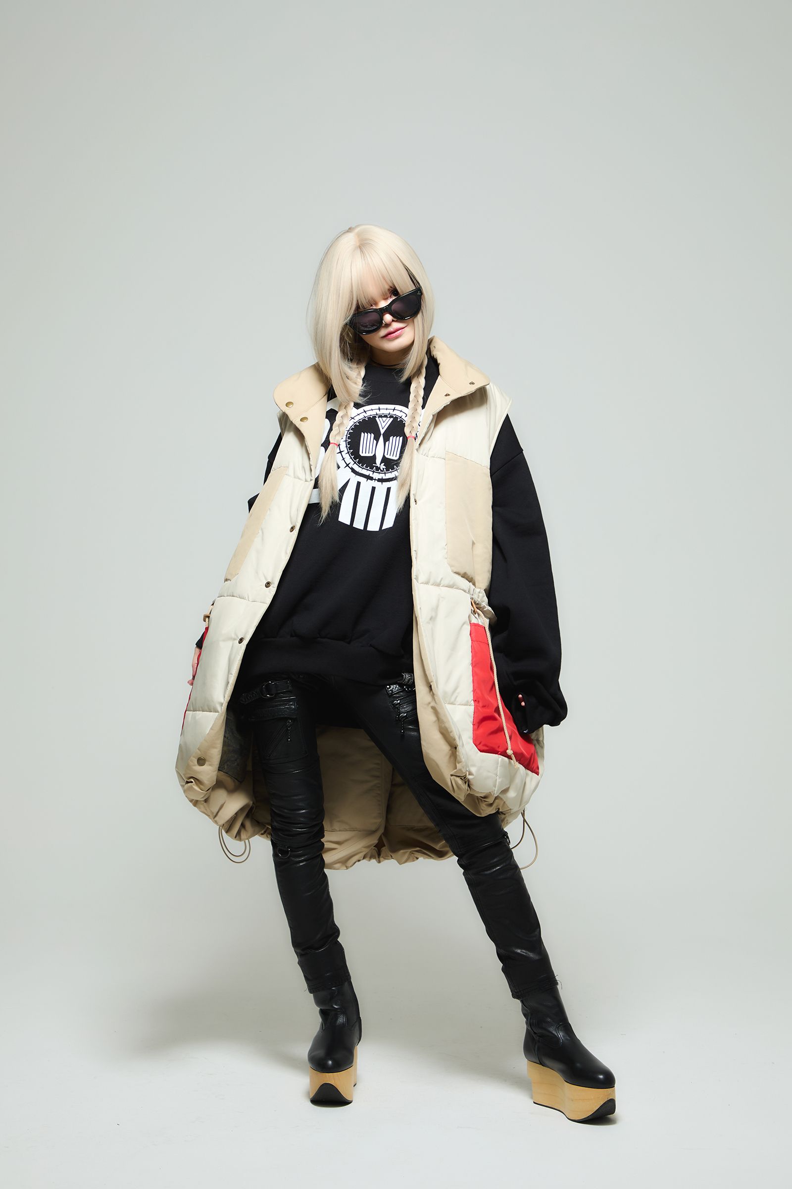 945-80TV69-2 / ベスト (BLACK/BLACK, BEIGE/RED)