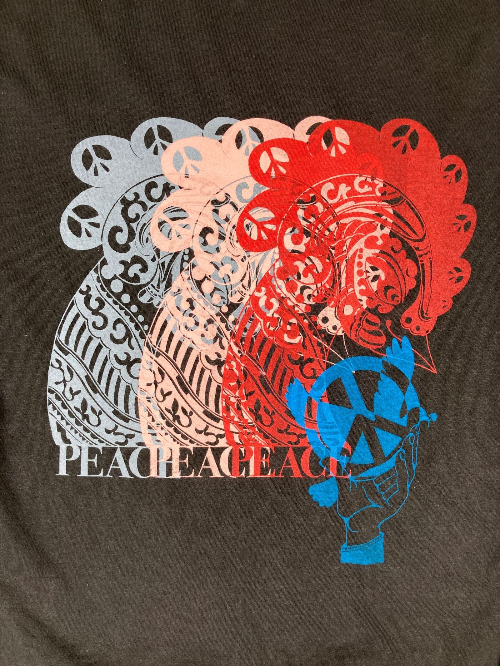 「予約商品」three peace symbol L/S T-shirt "sumi"