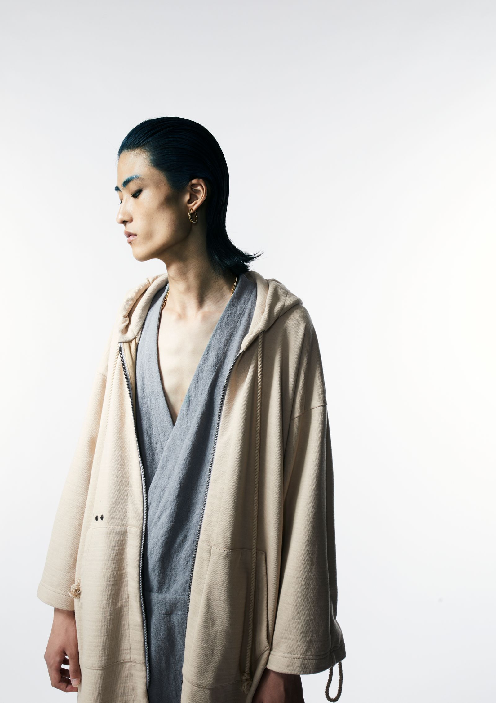 HANTEN LONG PARKA / ロングパーカー (BLACK,BEIGE)