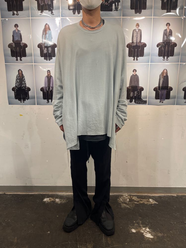 GHOST CLOTH L/S T-SHIRT / カットソー (Black, Charcoal, Light Blue, White)