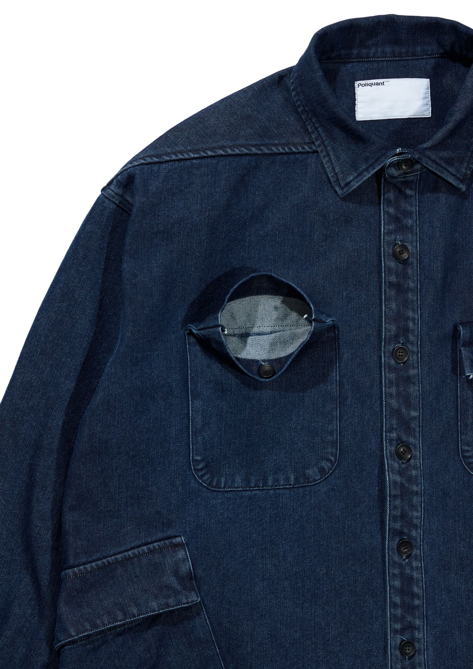 POLIQUANT - THE DEFORMED DENIM FATIGUE SHIRT JACKET / デニムシャツ