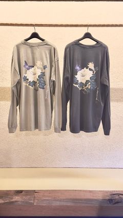 DATURA PAINTING L/S T-SHIRT / グラフィック ロンT (BLACK,BEIGE)
