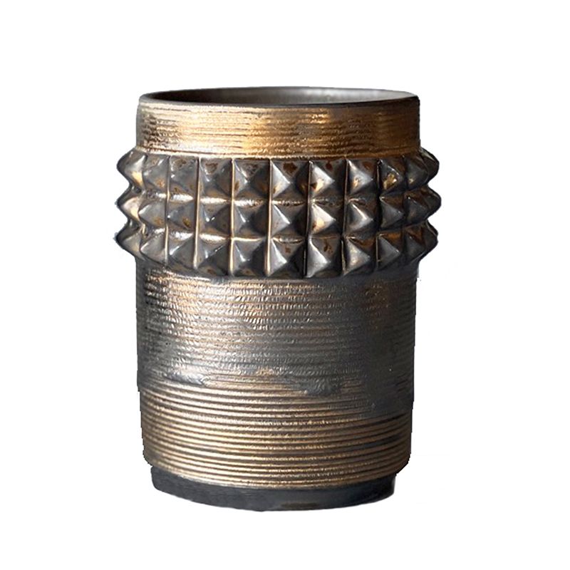 PYRAMID STUDS POT（L） "GOLD" -陶器鉢-