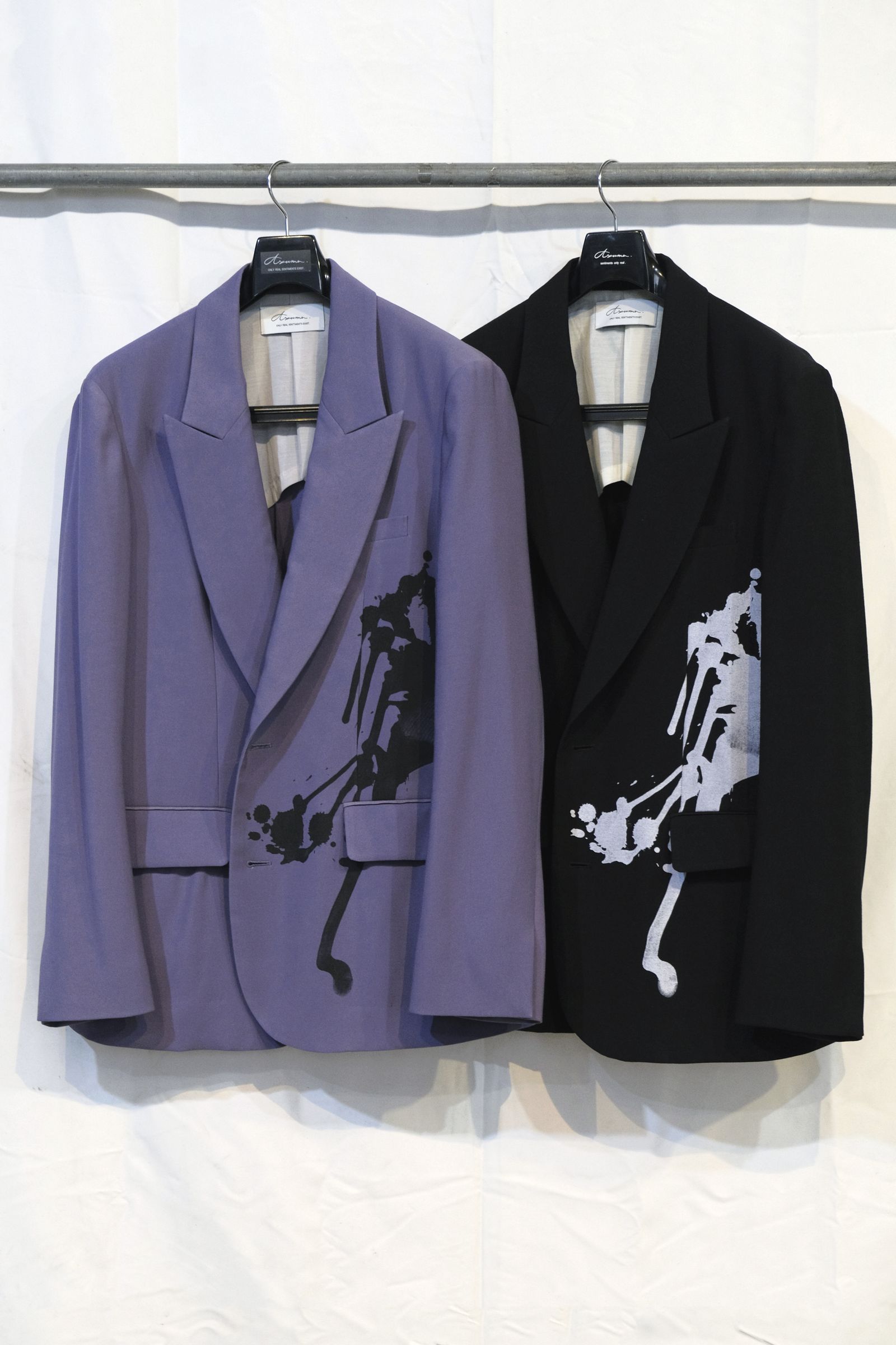 DROPED SOFT JACKET (BLACK/PURPLE/WHITE)