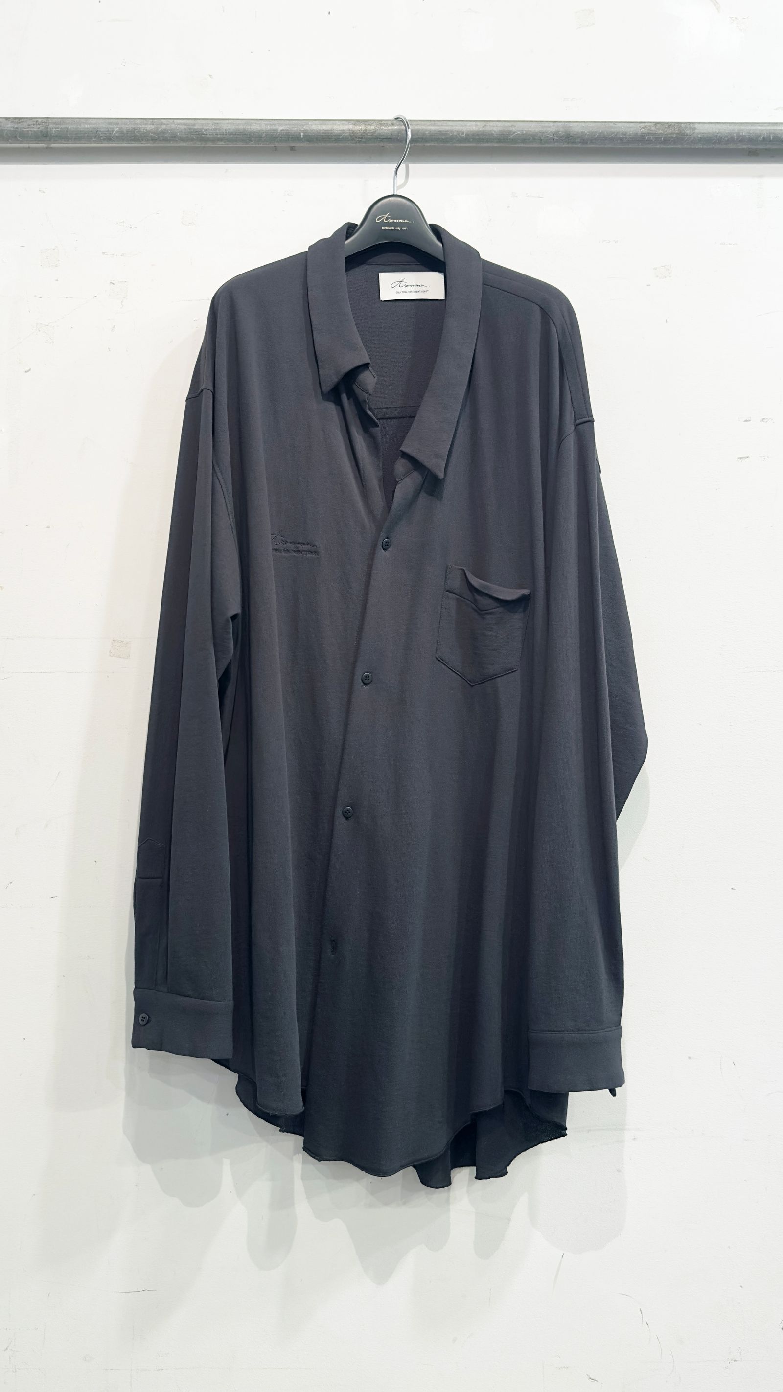 “YOREYORE” OVER SIZE SHIRT / ロングシャツ (BLACK,KHAKI,LIGHT GREY)