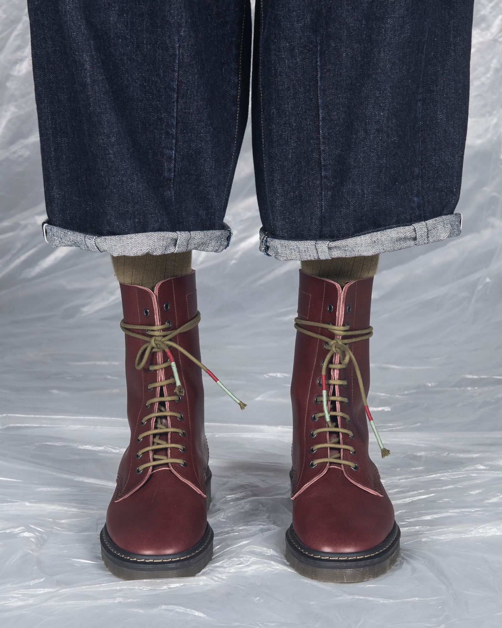 10EYELET ROUND TOE ZIP-UP BOOTS / col: BURGUNDY
