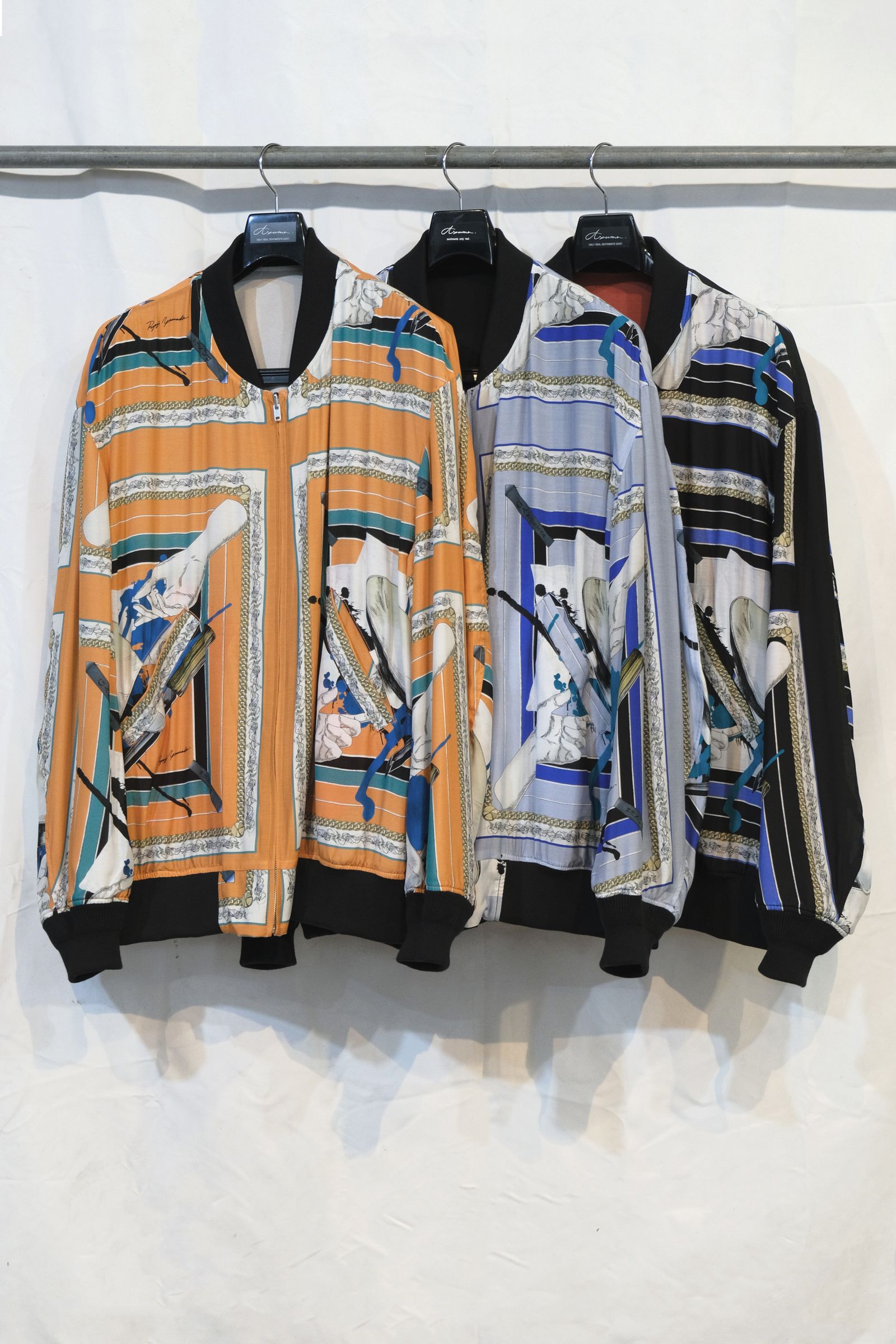 Azuma - × RYOJI YAMADA SCARF SHIRT (BLACK/ORANGE/BLUE) | HAZE