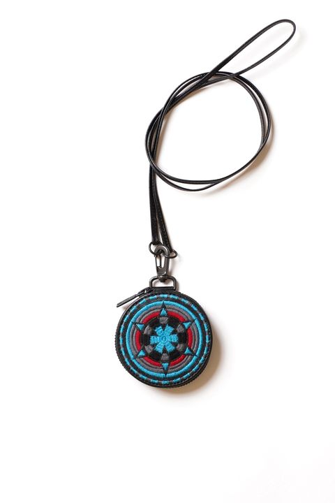 HAZE別注 サークルポーチ ミニ  (BLACK×ターコイズ)