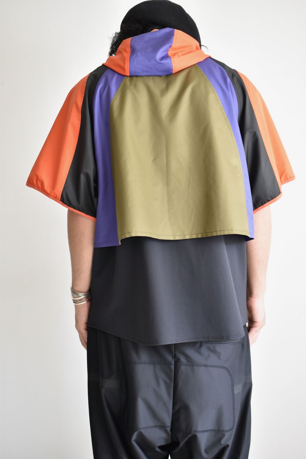 LAYERED HOODED WIDE PULL S-SLEEVE c/#3 ORN X PPL