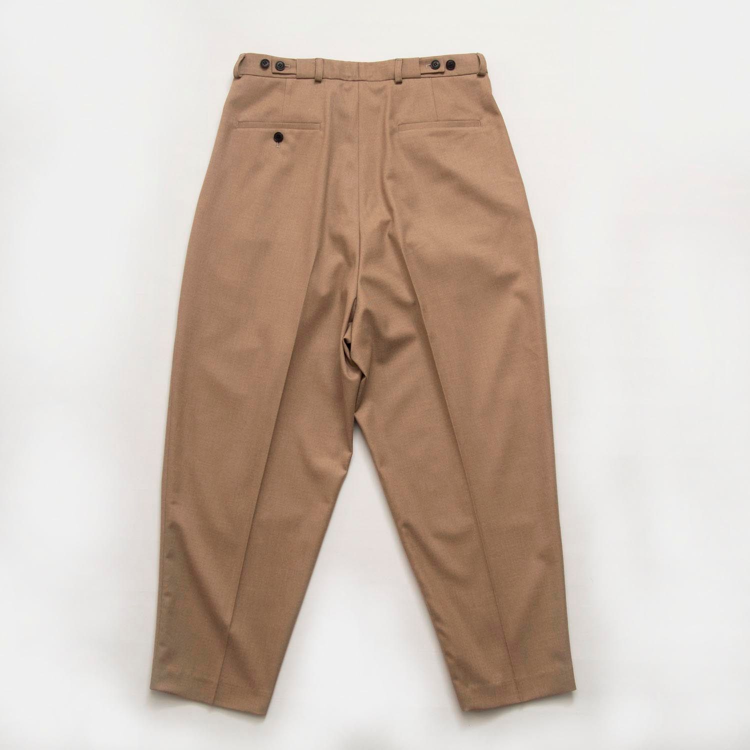WIDE TAPERED PLEATS PANTS  (BEIGE)