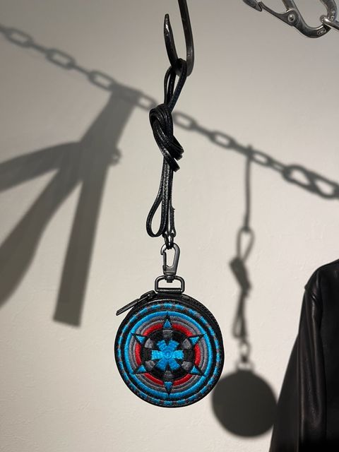 HAZE別注 サークルポーチ ミニ  (BLACK×ターコイズ)