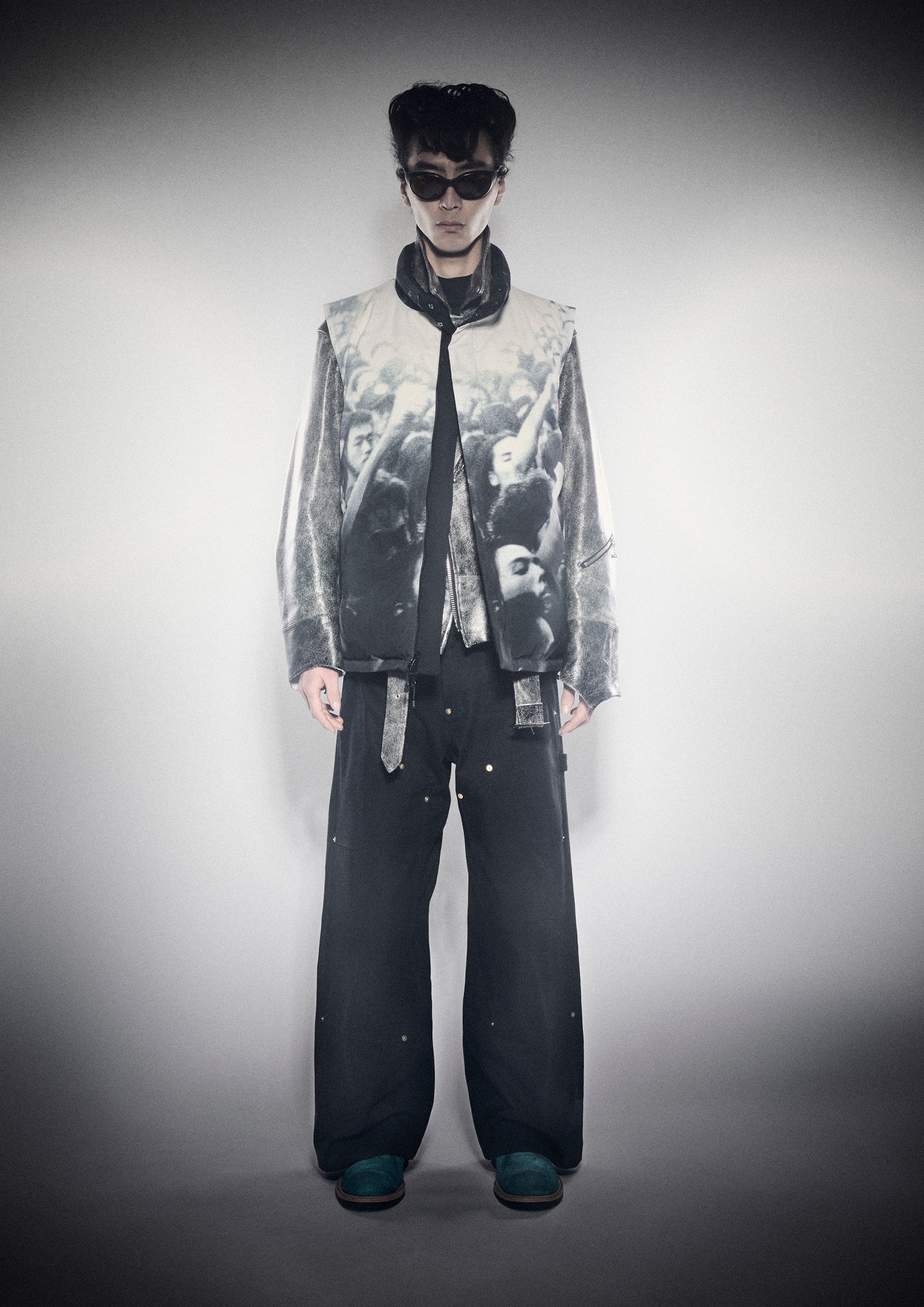 EDGE MOTORCYCLE JACKET / レザー ライダースジャケット (CRACK, BLACK)