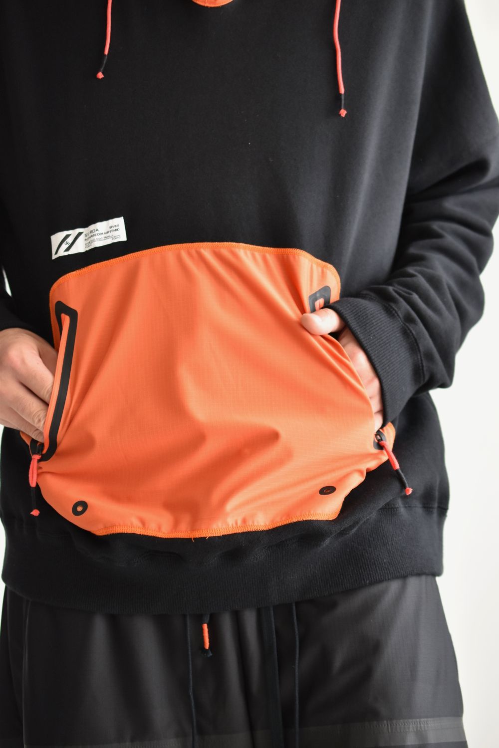 DRAW CODE HOODED PULL JERSEY c/#3 BLK X ORN