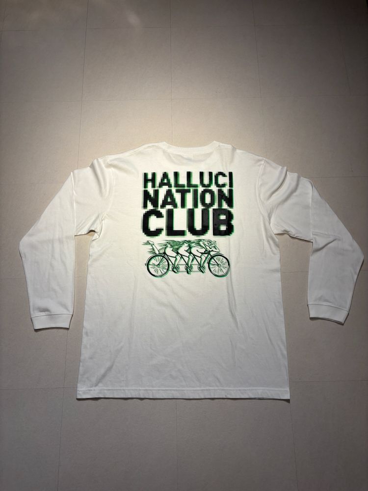 【受注生産】HALLUCINATION CLUB "フロントブロッター" LONG SLEEVE WHITE (TENKI)