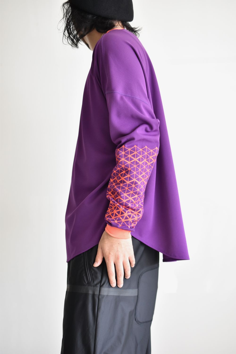 GEOMETRIC PATTERN L-SLEEVE c/#4 PURPLE