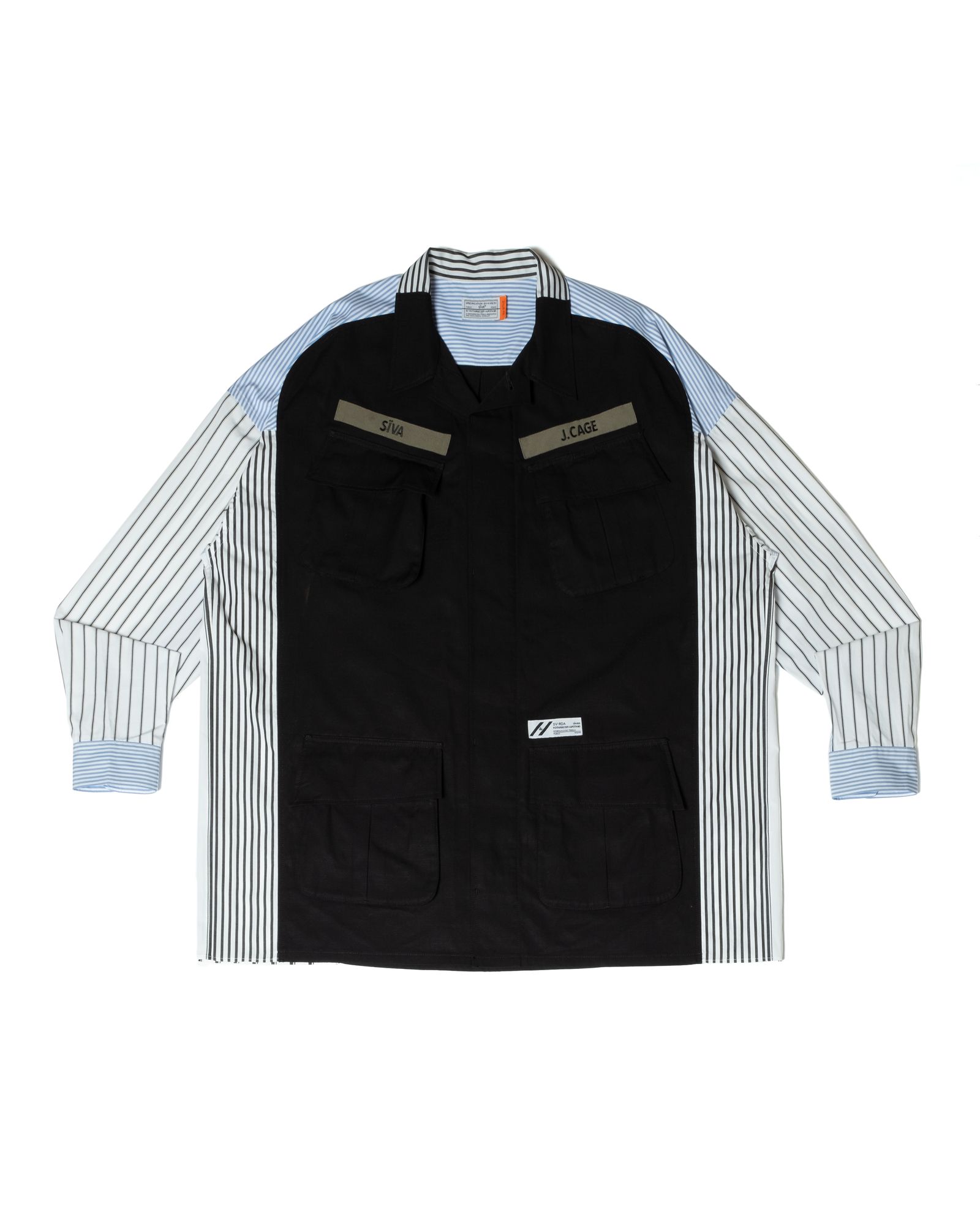「予約商品」JUNGLE-FATIGUE OVERSIZED STRIPE SHIRTS / col: BLACK_base