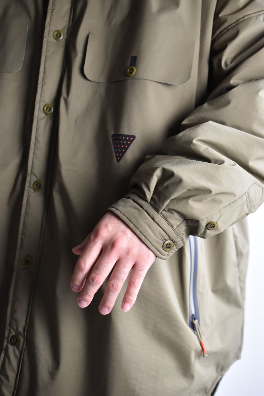 TOO BIG BAGGY QUILTED SHIRT COAT c/#2 KHAKI