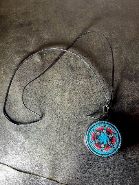 HHAZE別注 サークルポーチ ミニ  (BLACK×ターコイズ)