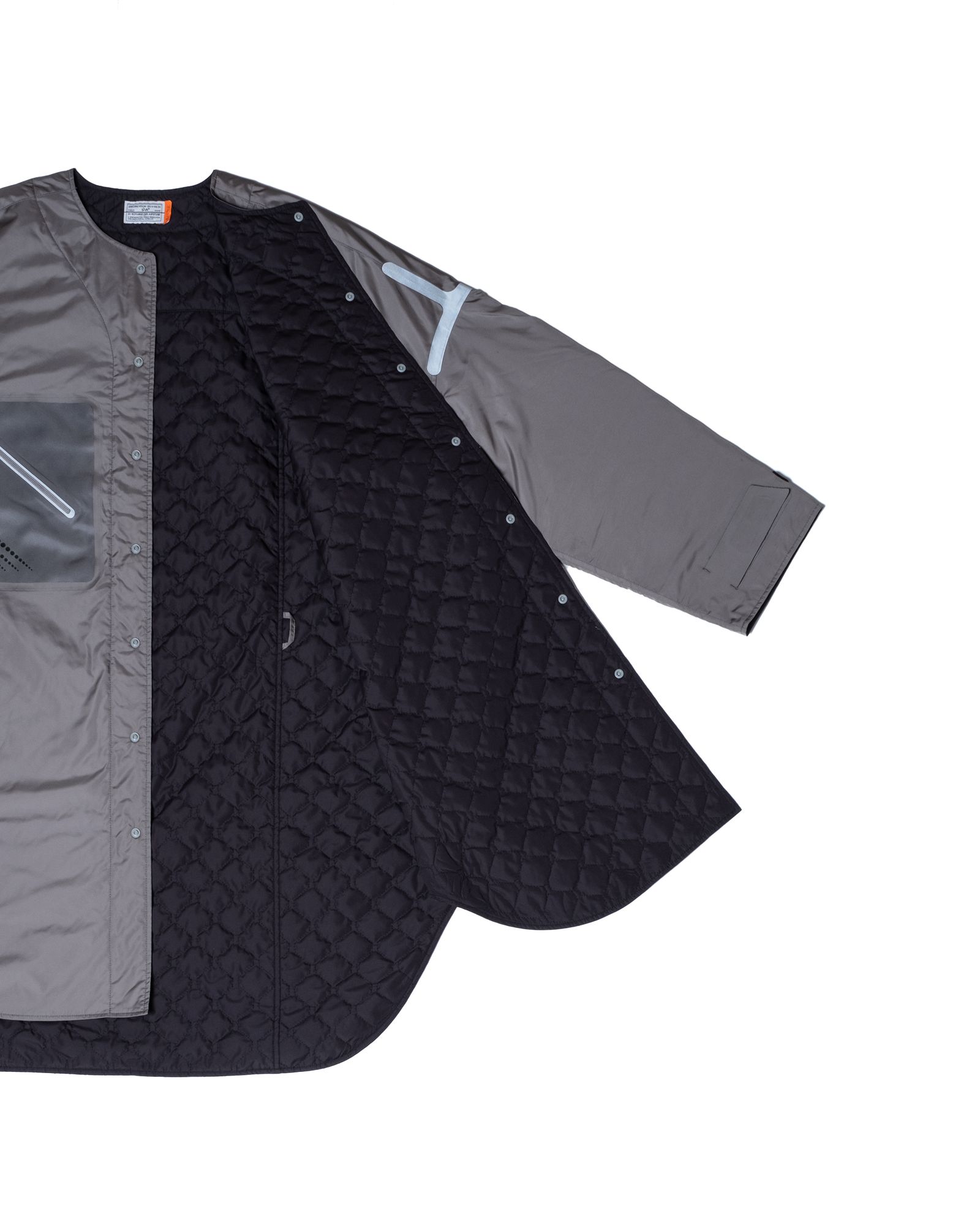 「予約商品」COLLARLESS OVERSIZED LONG PADDING COAT / col: GRAY