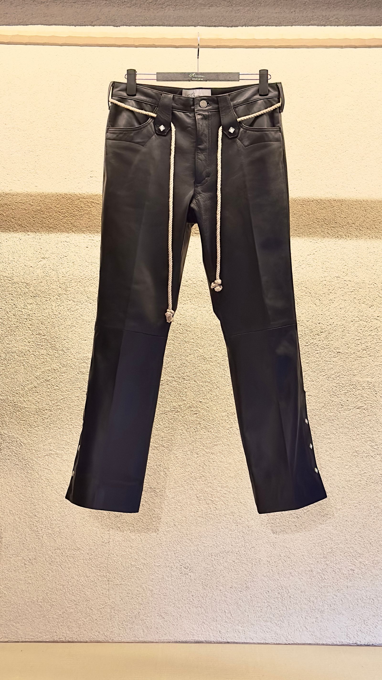 LEATHER WESTERN PANTS / レザーパンツ (BLACK)
