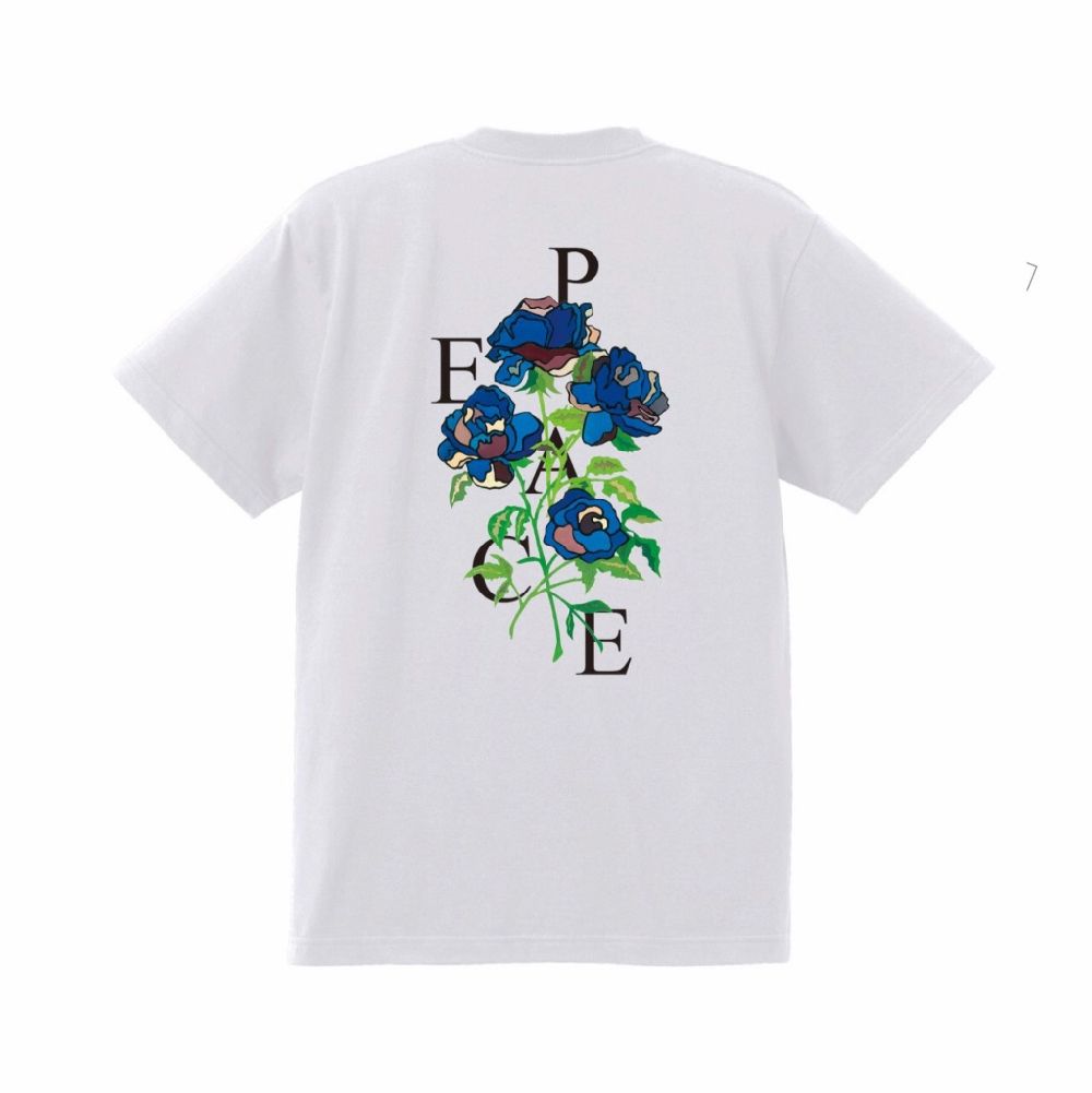 「予約商品」blue rose peace symabol S/S T-shirts(WHITE)
