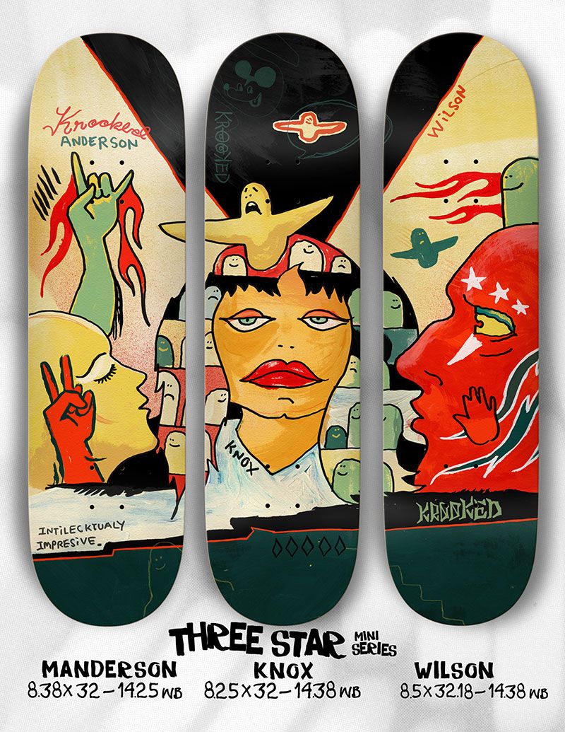 Krooked Three Star Wilson 8.5 / スケボーデッキ