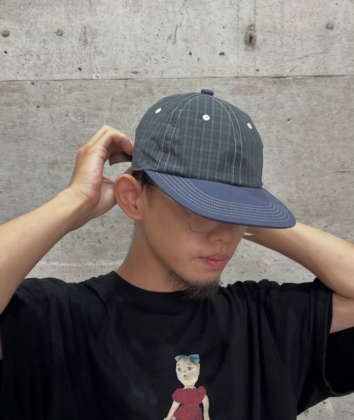 SAYHELLO Check Baseball Cap ( NAVY CHECK ) / キャップ