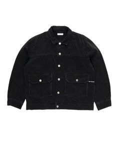 Pop Full Button Denim Jacket Black / デニムジャケット