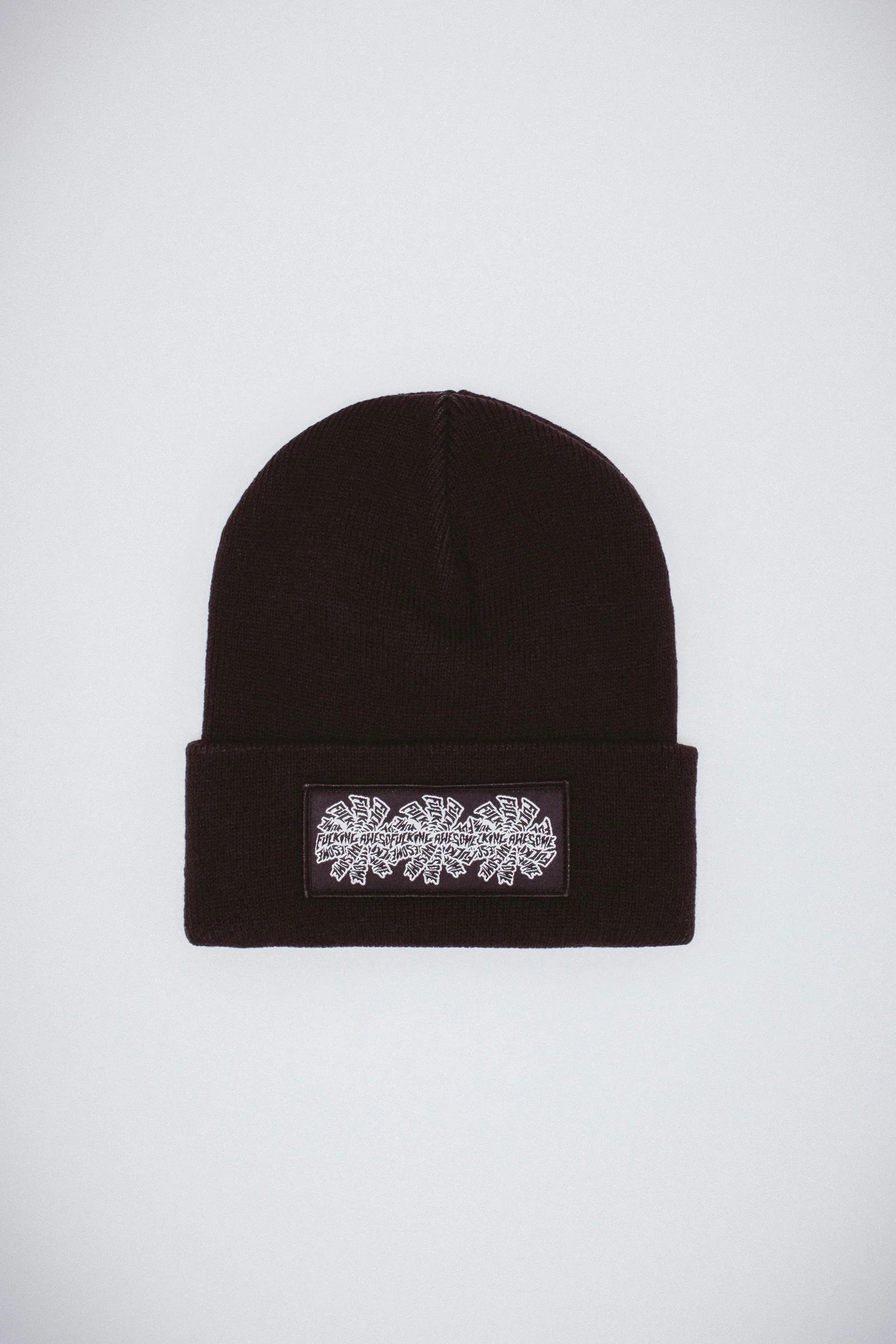 FUCKING AWESOME Three Spiral Edge Stitch Beanie Black / Burgundy Heather / ビーニー