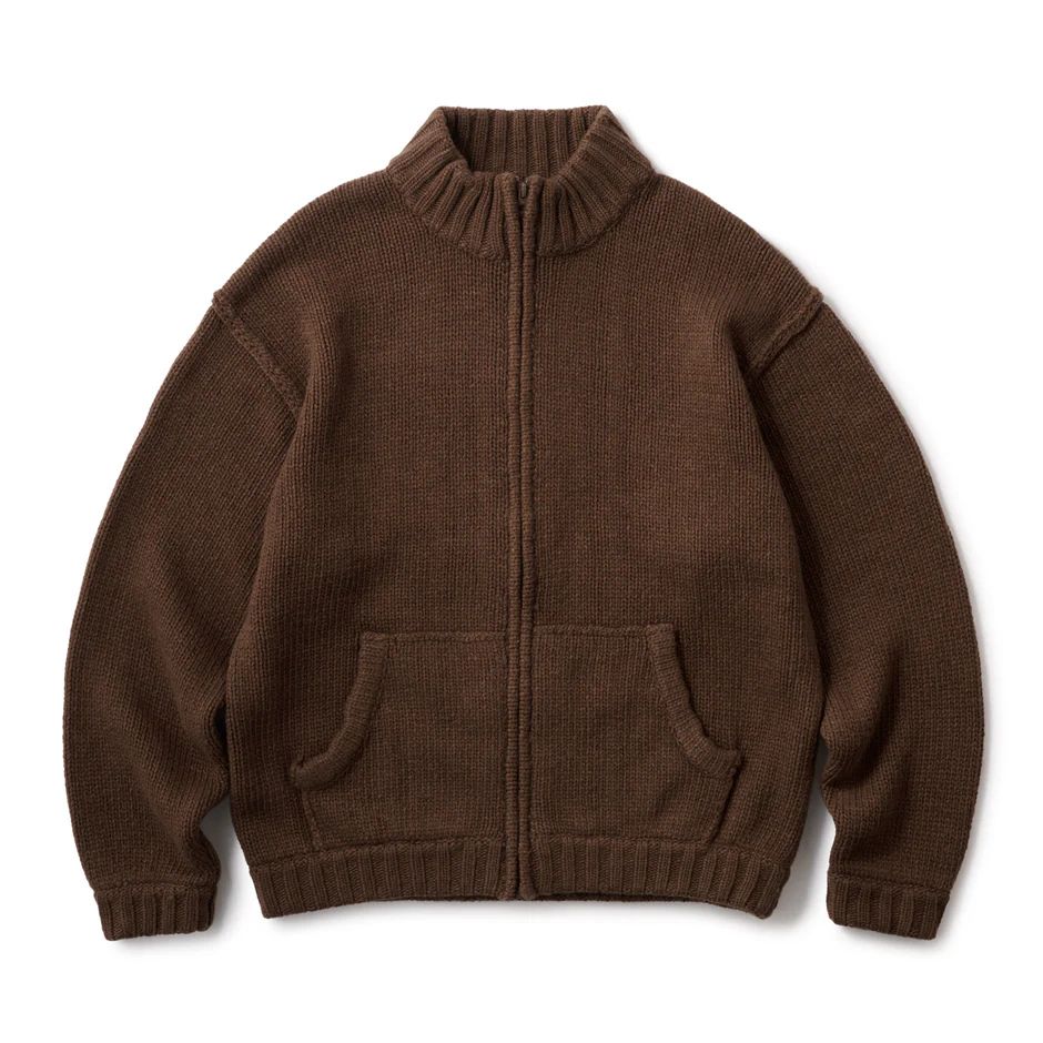 Hellrazor LOGO FULL ZIP KNIT - BROWN / ニット