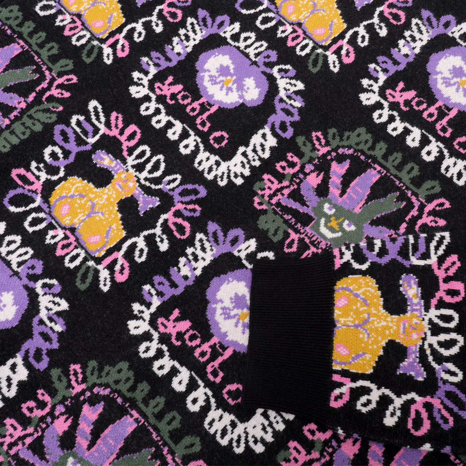 Faces Knit Sweater Black / ニット セーター