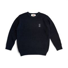 坩堝 Rutsubo OG CREWNECK WAFFLE KNIT / BLACK / ニット