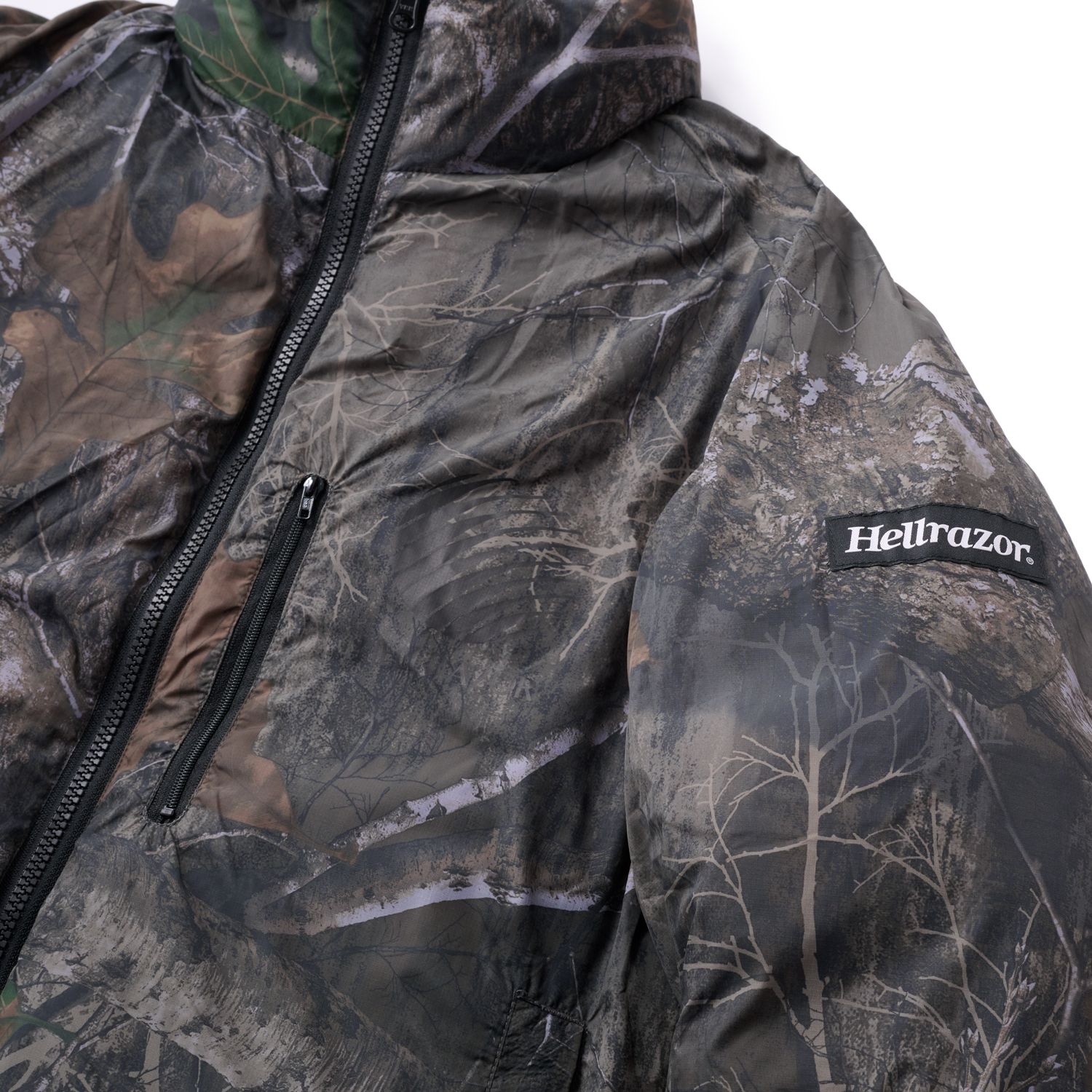 RIPSTOP REVERSIBLE DOWN JACKET (BLACK / REAL TREE CAMO) / リバーシブル ダウンジャケット