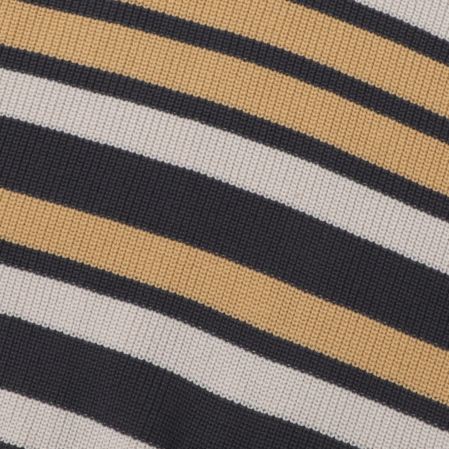 Striped Organic Knit Sweater Dark Grey / セーター