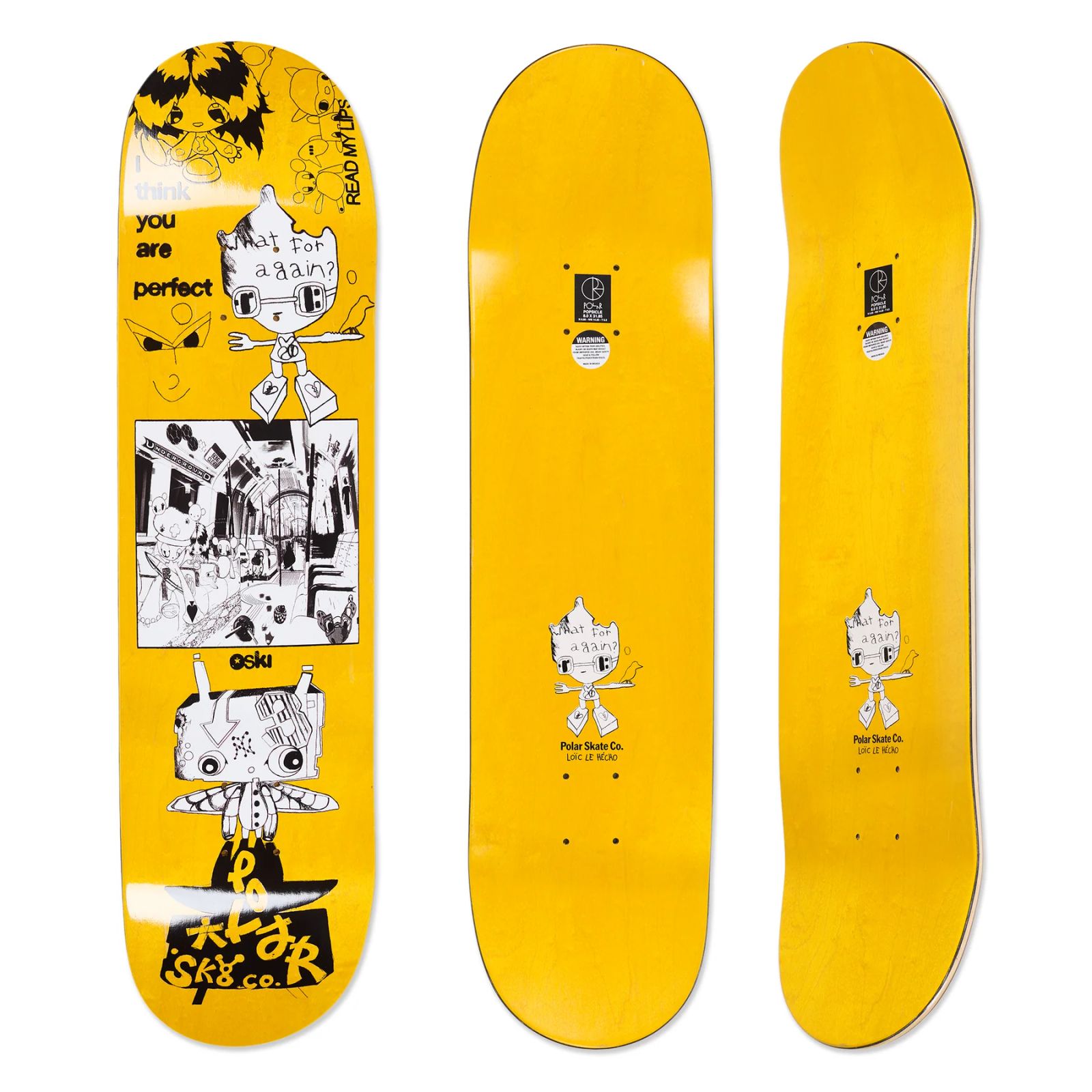 Oski - I Think You Perfect - Yellow 8.25 / スケボーデッキ