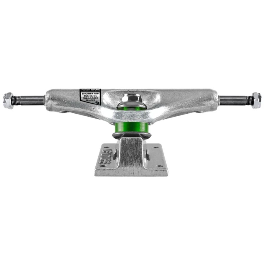 LOOSE TRUCK TEAM - POLISHED/POLISHED W/CLEAR GREEN SHORT TOP 90DU BUSHING | 5.6 スタンダード HI | シルバー