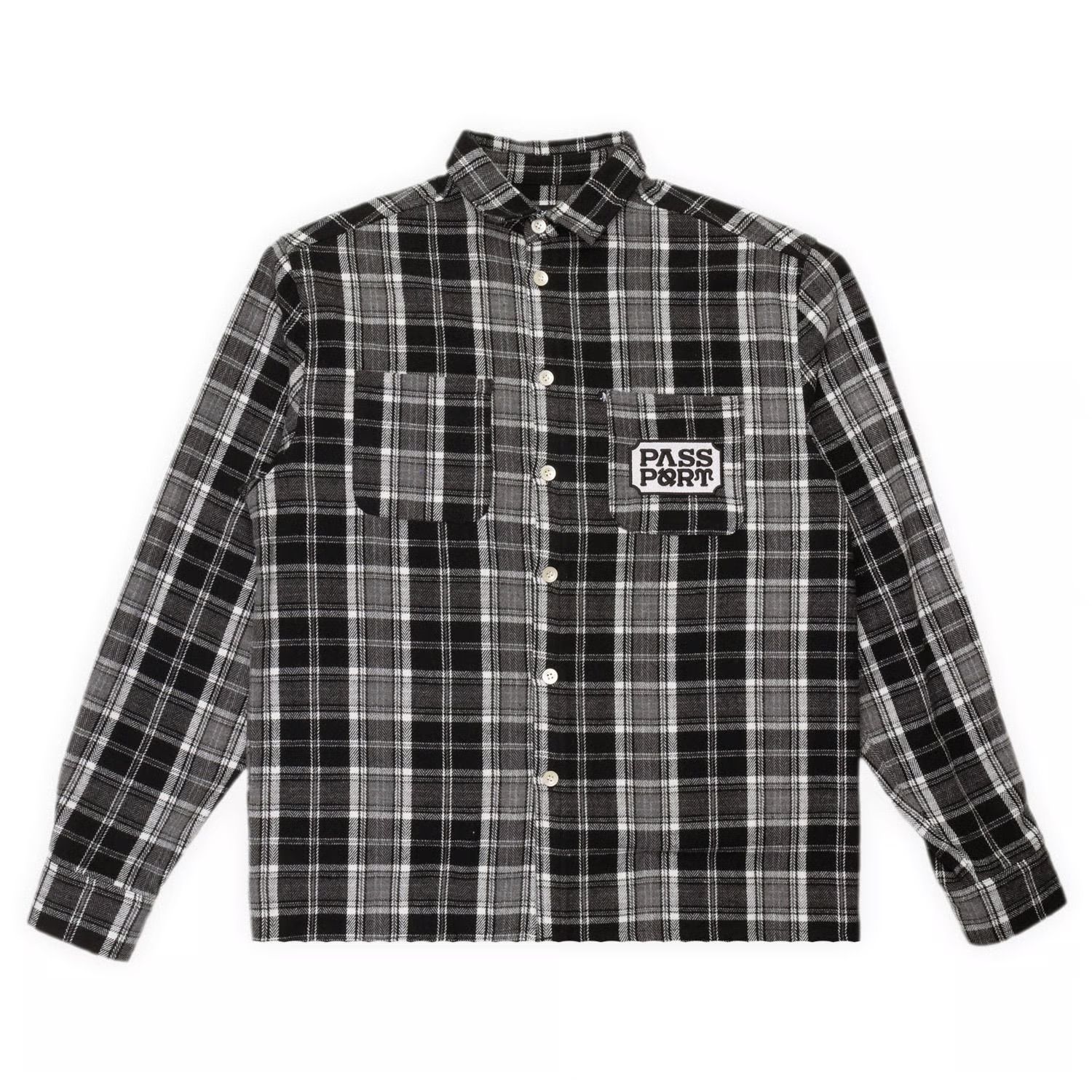 Yearbook Logo Workers Flannel - Black - / ネルシャツ