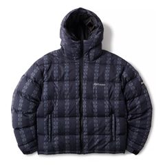 H CHAIN SUEDE HOODED DOWN JACKET - BLACK / ダウン