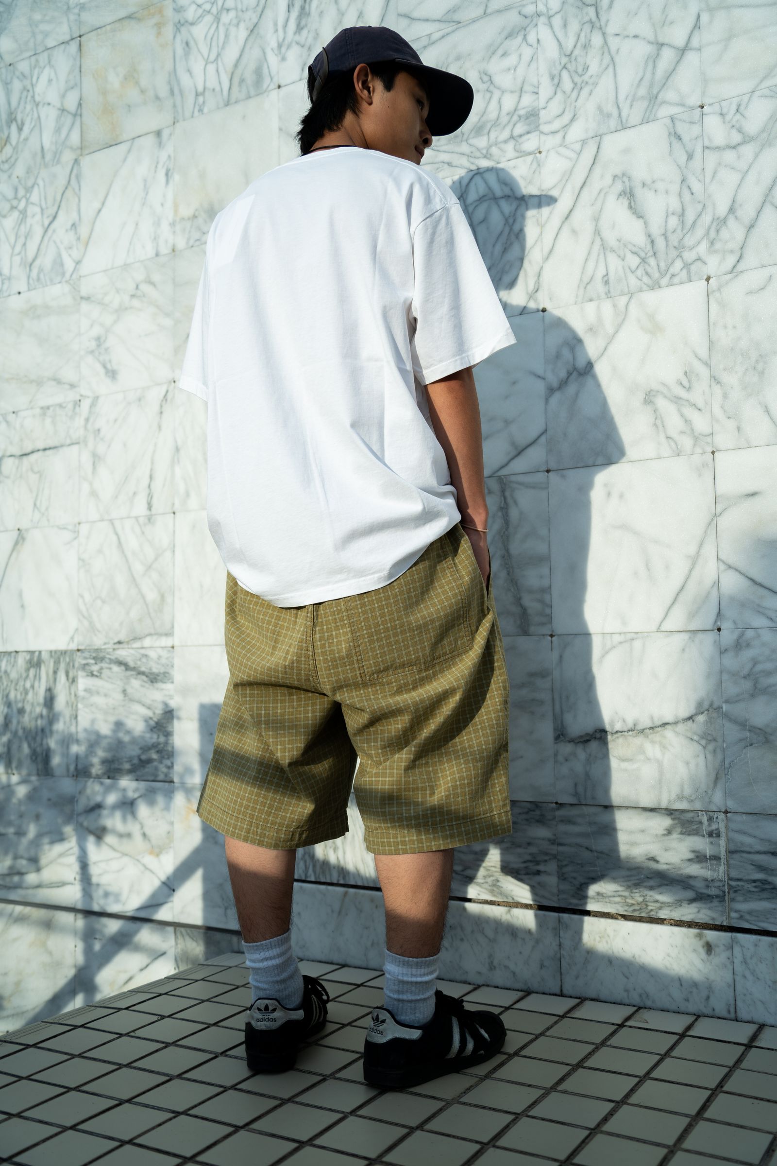 Hike Shorts Cotton ( Olive Check ) / ショーツ 半ズボン