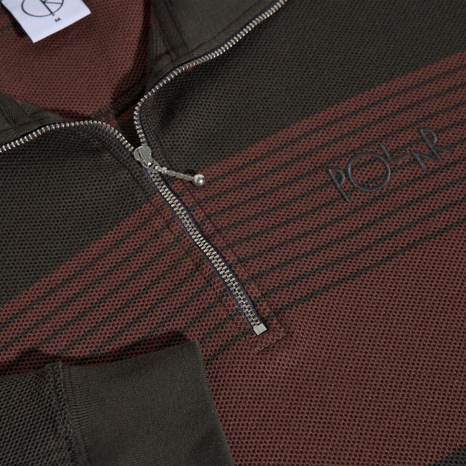 HALF ZIP LS SHIRT PIQUE DIRTY BLACK/BROWNSTONE / ジップ