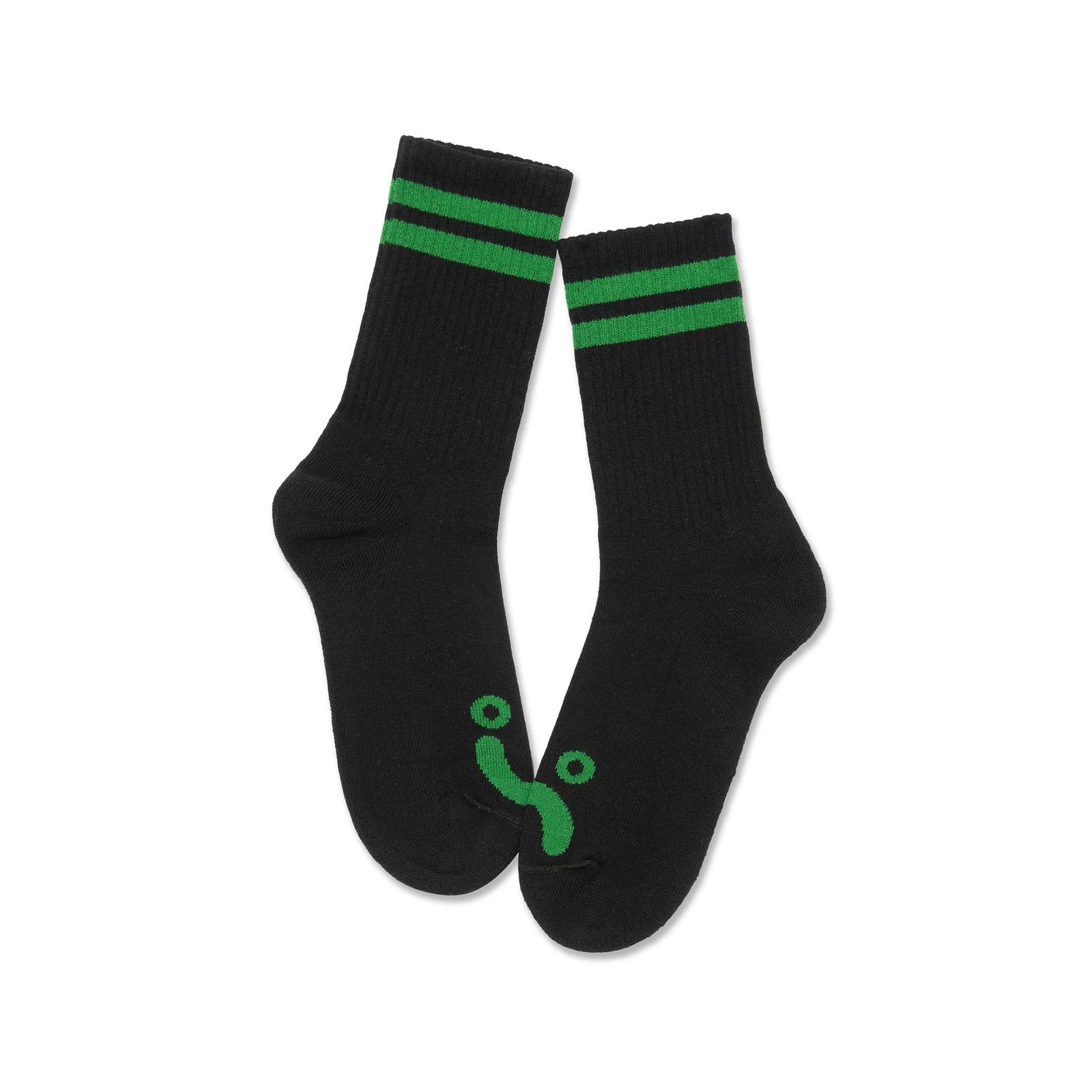 Polar skate co. Rib Socks | Happy - Sad Black / Green