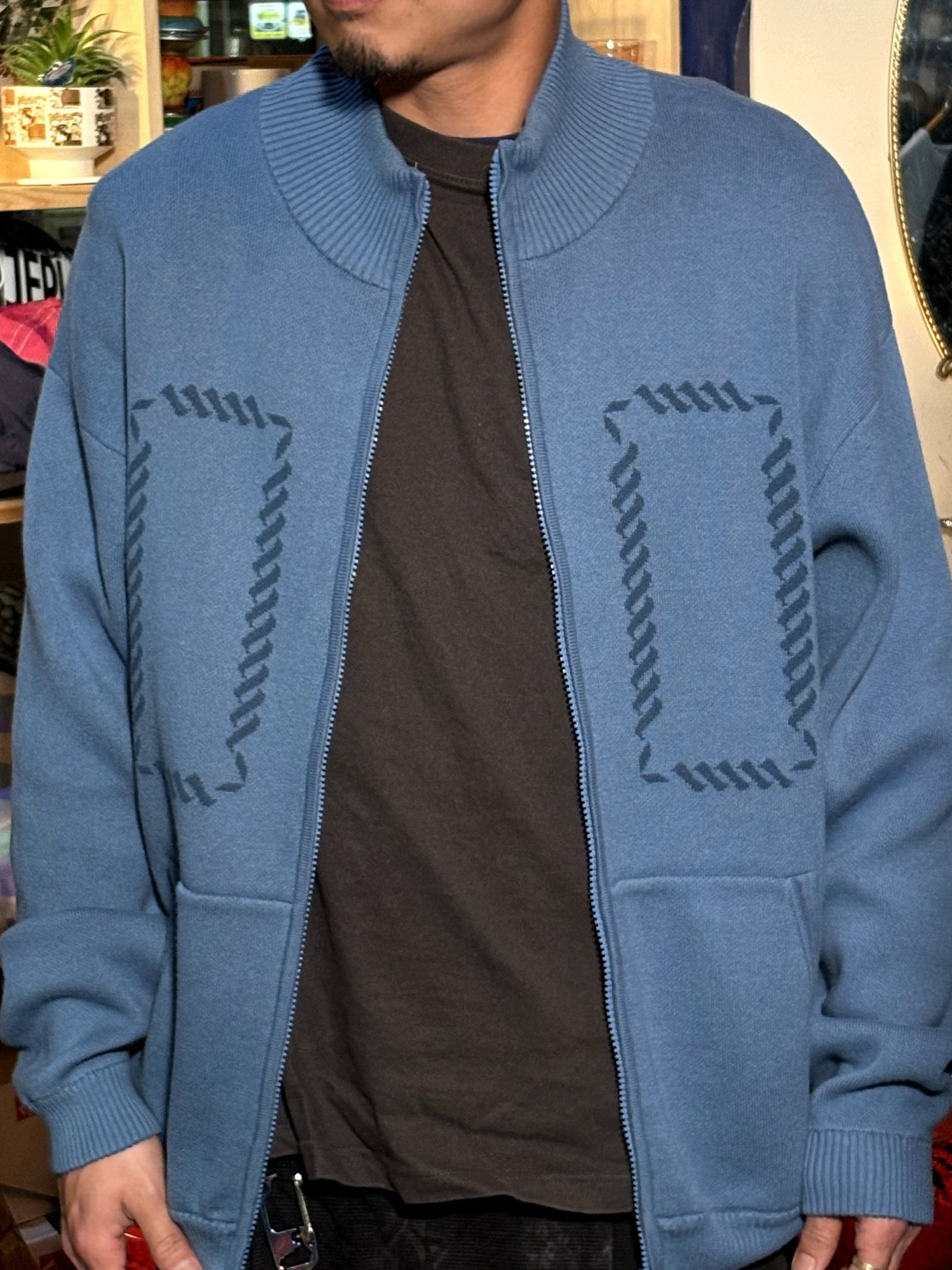 ROPE ZIP SWEATER HELLRAZOR®︎ MOZYSKEY COLLECTION STATE BLUE / ジップセーター