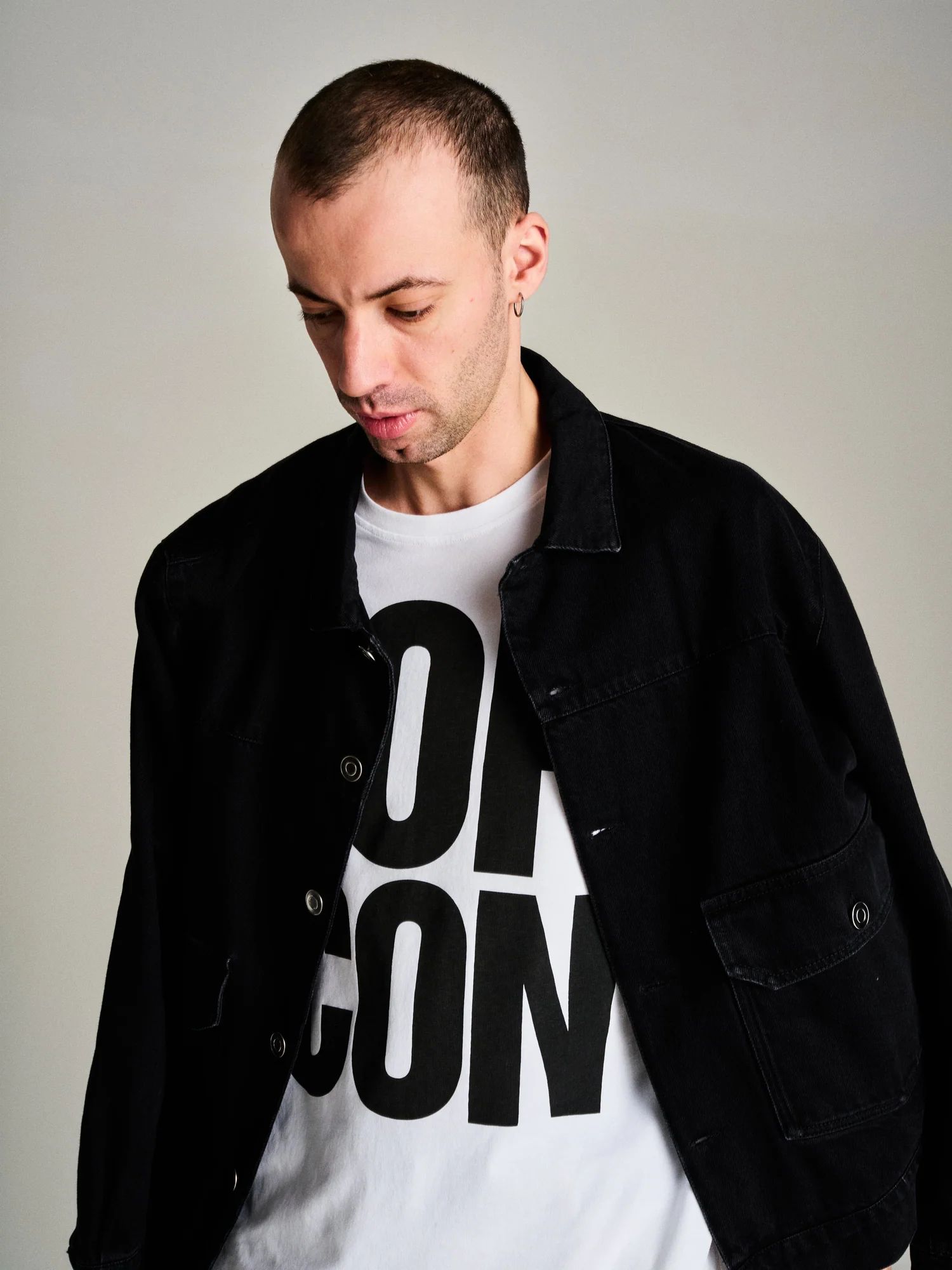 Pop Full Button Denim Jacket Black / デニムジャケット