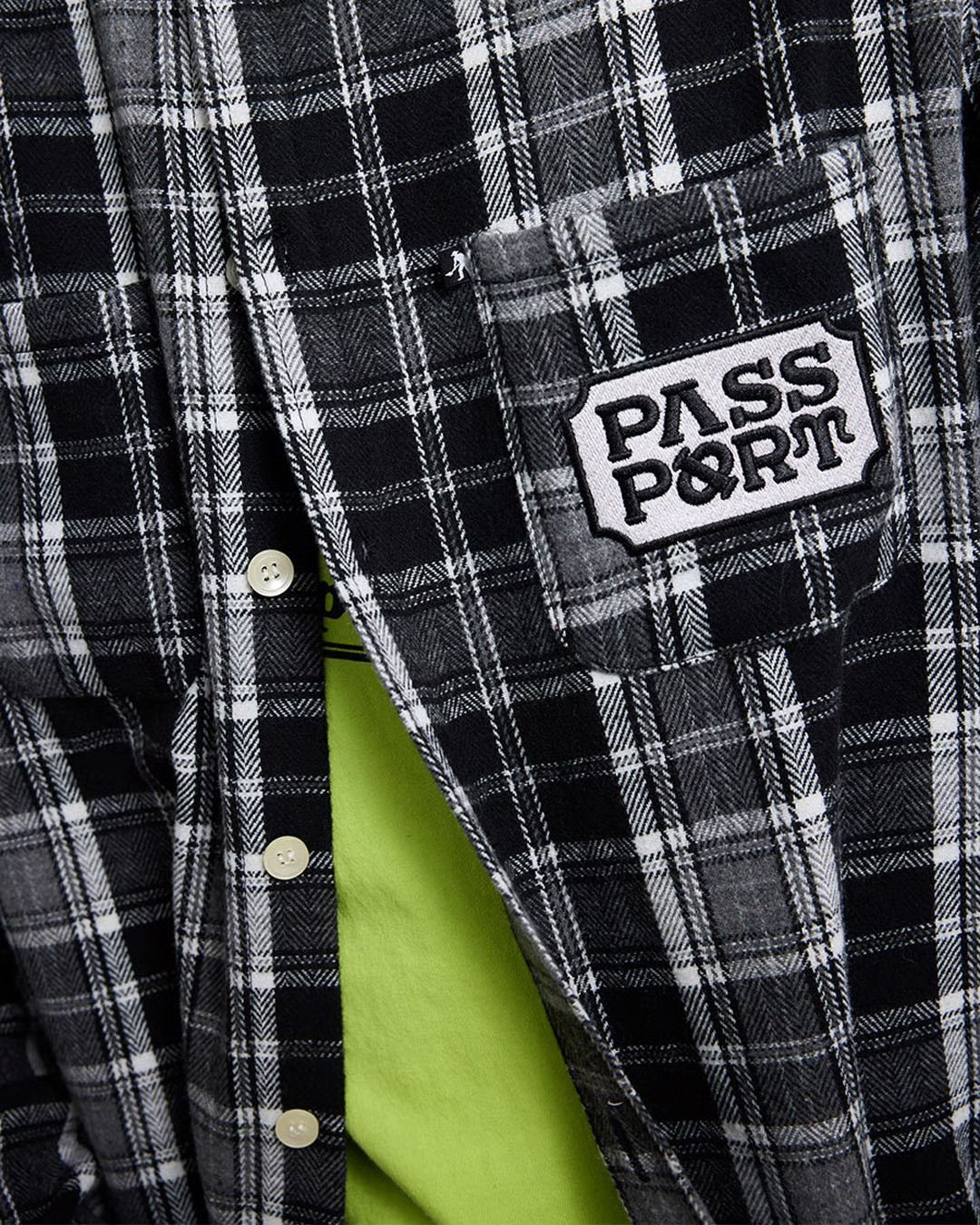 Yearbook Logo Workers Flannel - Black - / ネルシャツ