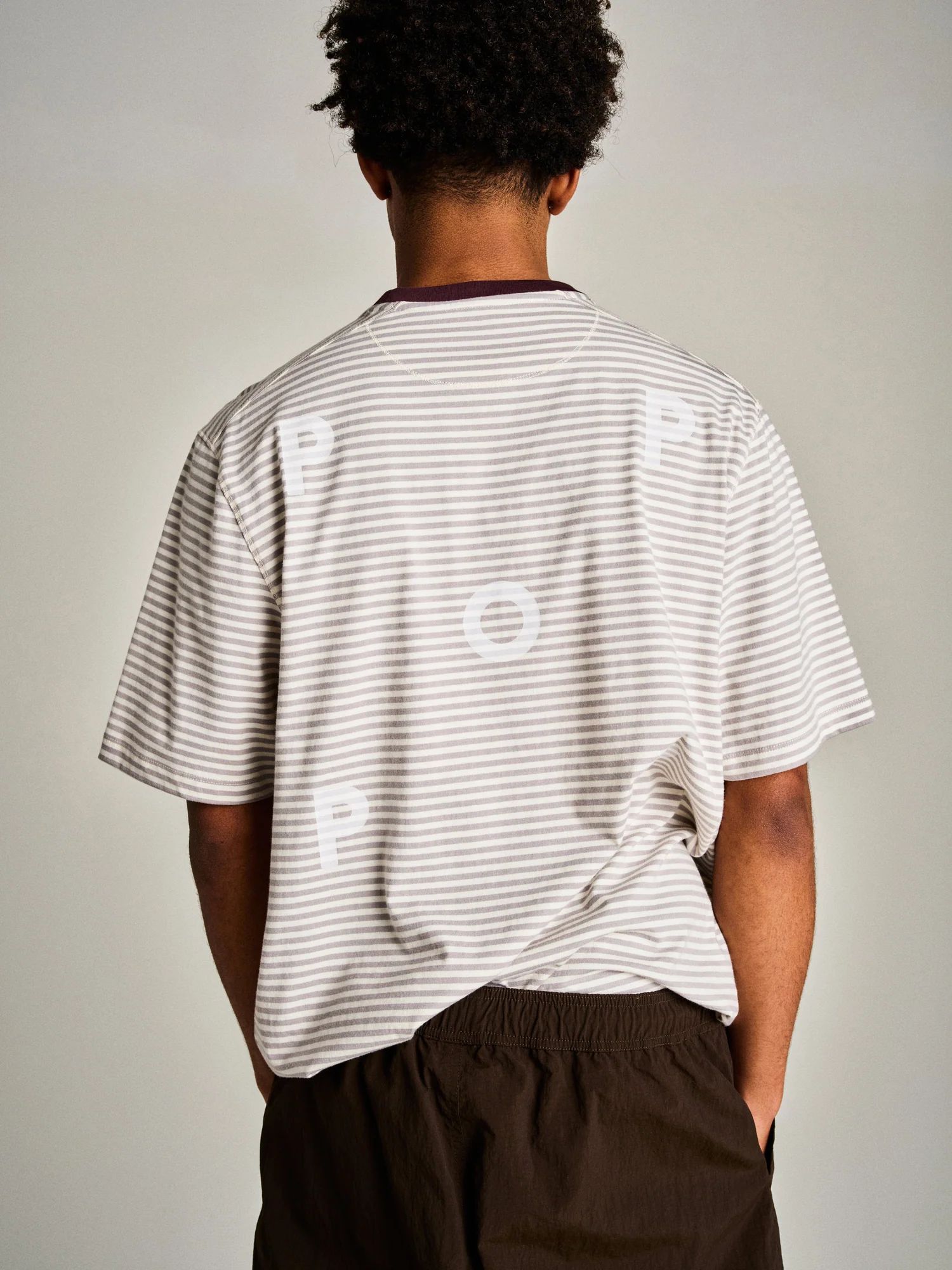 Pop Striped Logo T-Shirt Quarry / Tシャツ